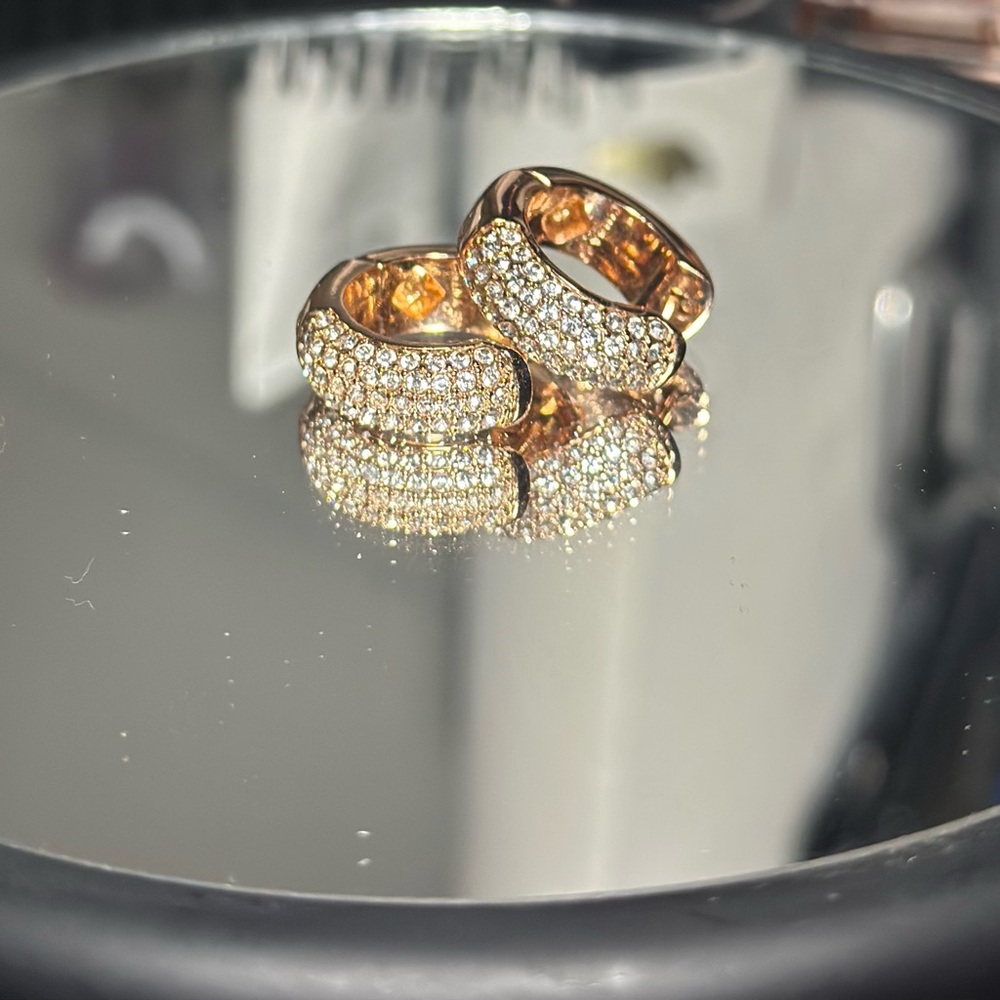 Elegant Rose Gold and Silver Hoop Earrings